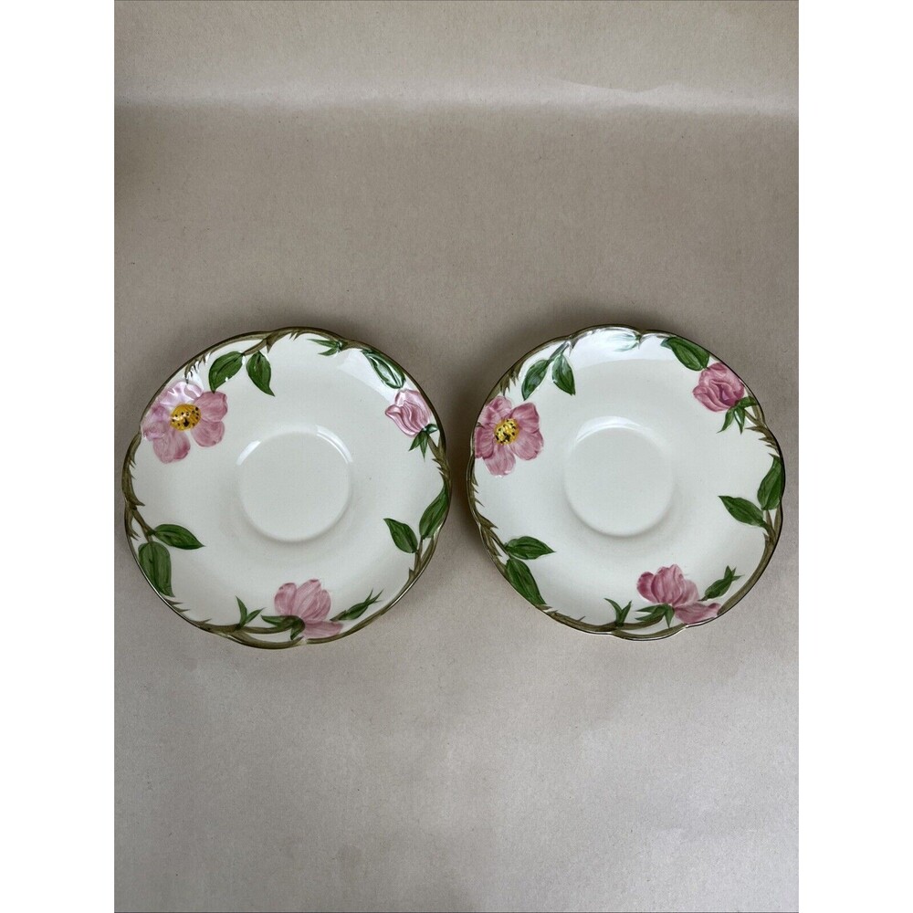 Set Of 2 Franciscan Desert Rose Saucer 5.5” Made In California Mint Condition